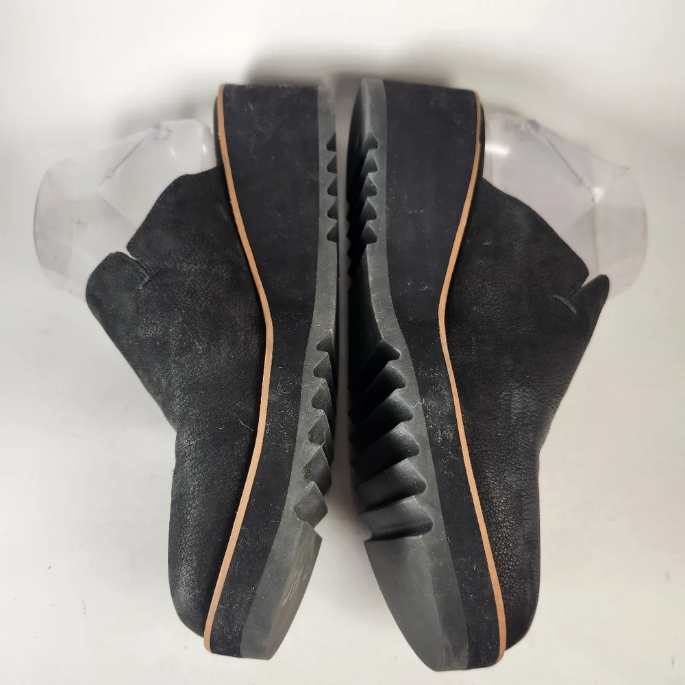 EILEEN FISHER Womens Loti Wedge Mule Size 10 Black Nubucl Leather Clog Shoe - Picture 10 of 11
